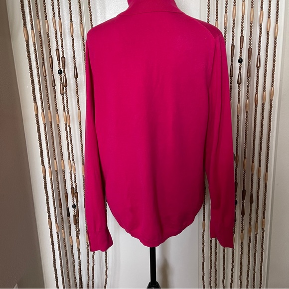 Talbots Knit Turtleneck Sweater XL Pink Barbiecore Quiet Luxury - Picture 3 of 13